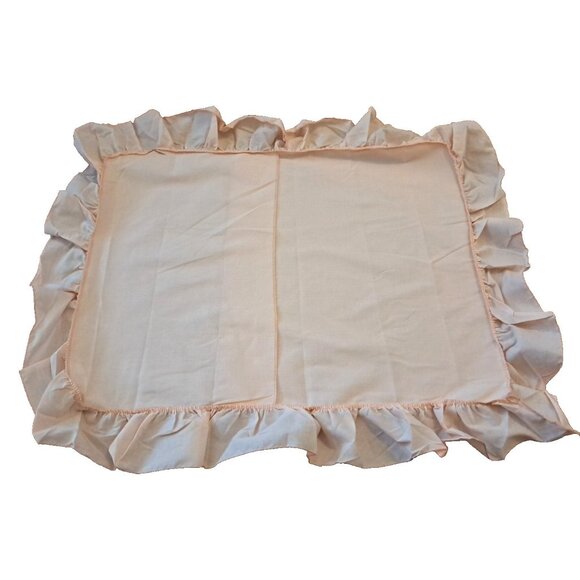Vintage Light Peach Pillow Sham Standard Ruffled Pastel 90s Cottage 27x19 - Picture 3 of 3